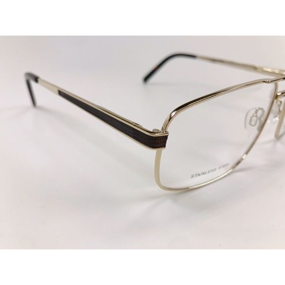 New Wide Guyz Gold & Brown ANTHONY Eyeglasses 58mm for The Stylish Large Man - Picture 6 of 13